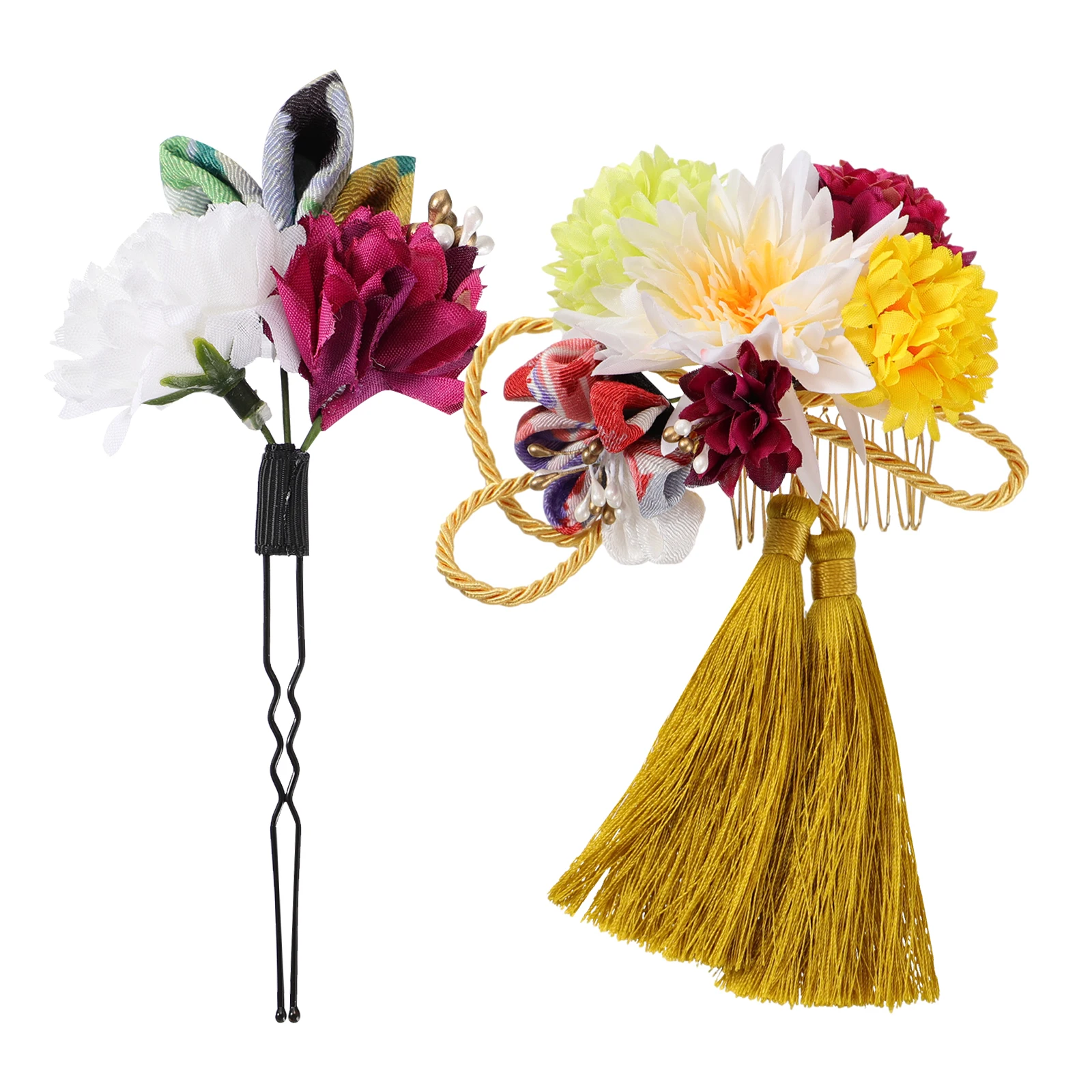 

2 Pcs Japanese Style Hair Comb Bridal Accessories Wedding Headpiece Flower Hairpins for Women Hairstyling Tool Delicate Design