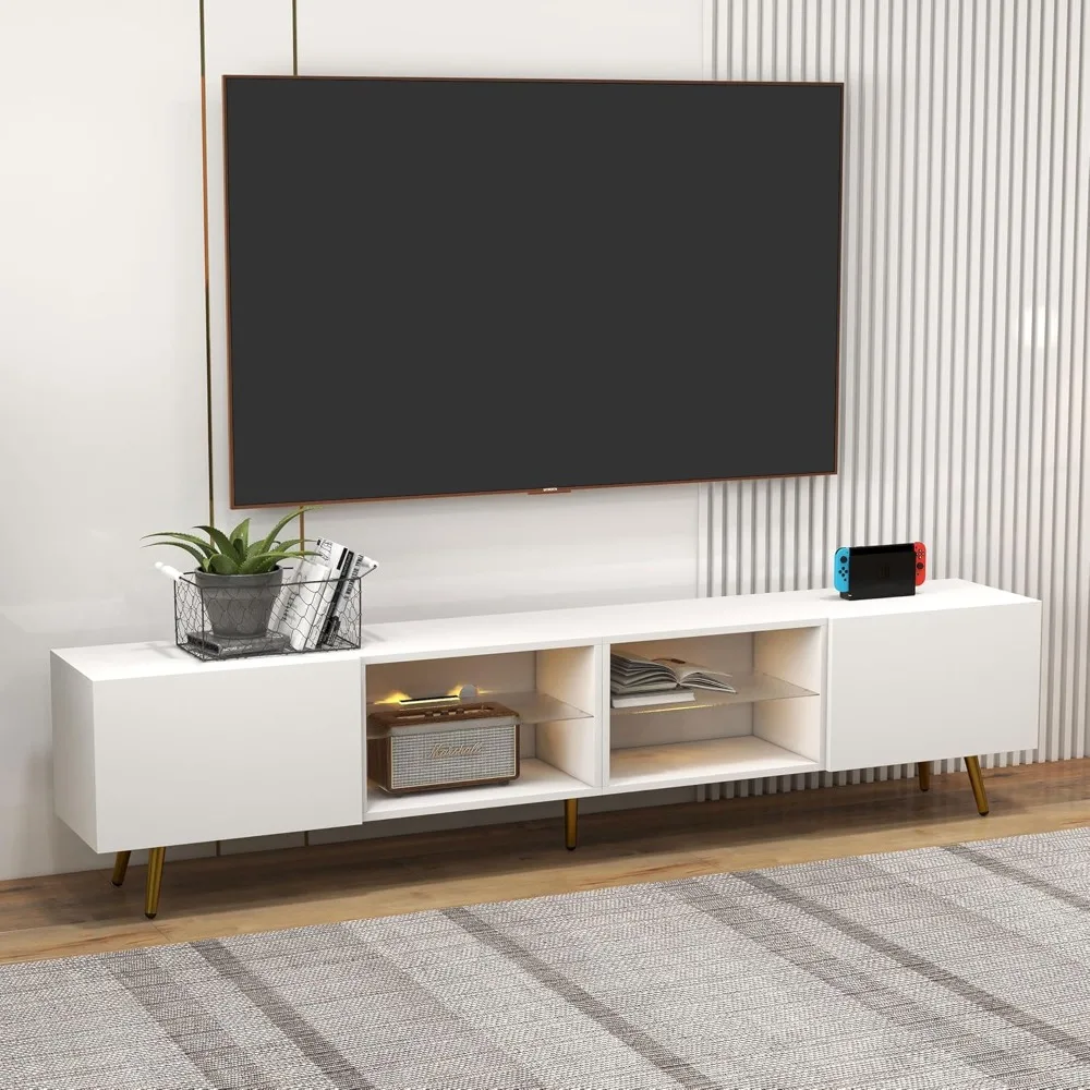 

Modern Entertainment Center Television Console Table with Storage Cabinets for Living Room