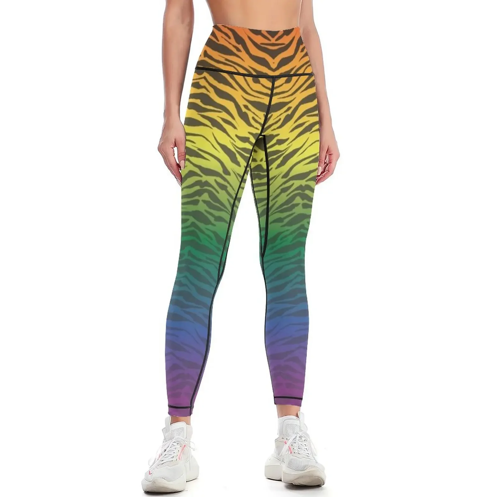 

Rainbow Tiger Pattern Leggings for girls gym's clothing Women's pants Women's high waist Womens Leggings