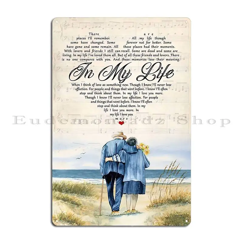 In My Life Lyrics Poster In My Life There Are Places I Ll Remember All My Life Though Some Have Changed Metal Sign Personalized