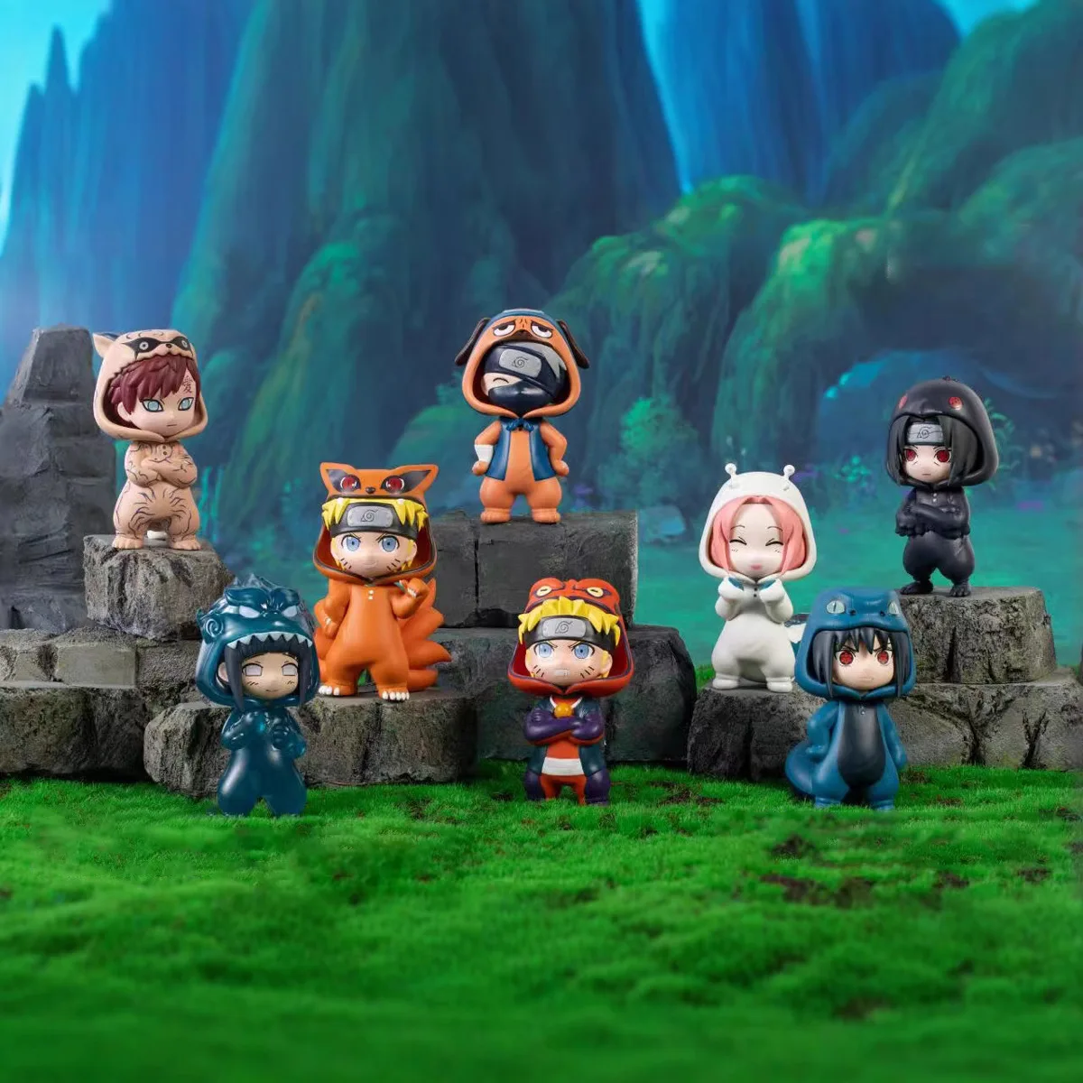 8 개/대 나루토 꼬리 짐승 의상 귀여운 액션 피겨 모델 완구 8cm