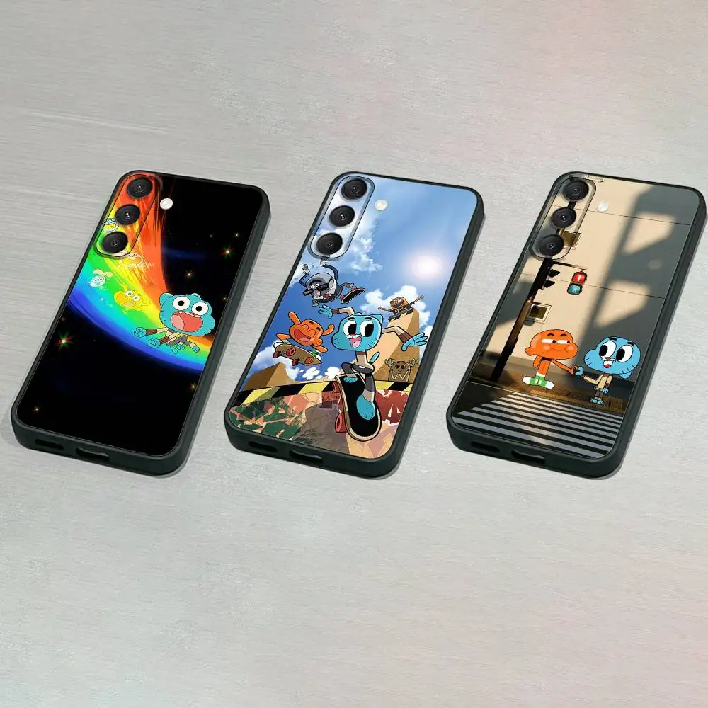 

A- Amazing World of G-Gumball Phone Case For Samsung S25,S24,S23,S22,S21,S20,S10,Ultra,Plus,Lite,FE,Soft Silicone Black Cover