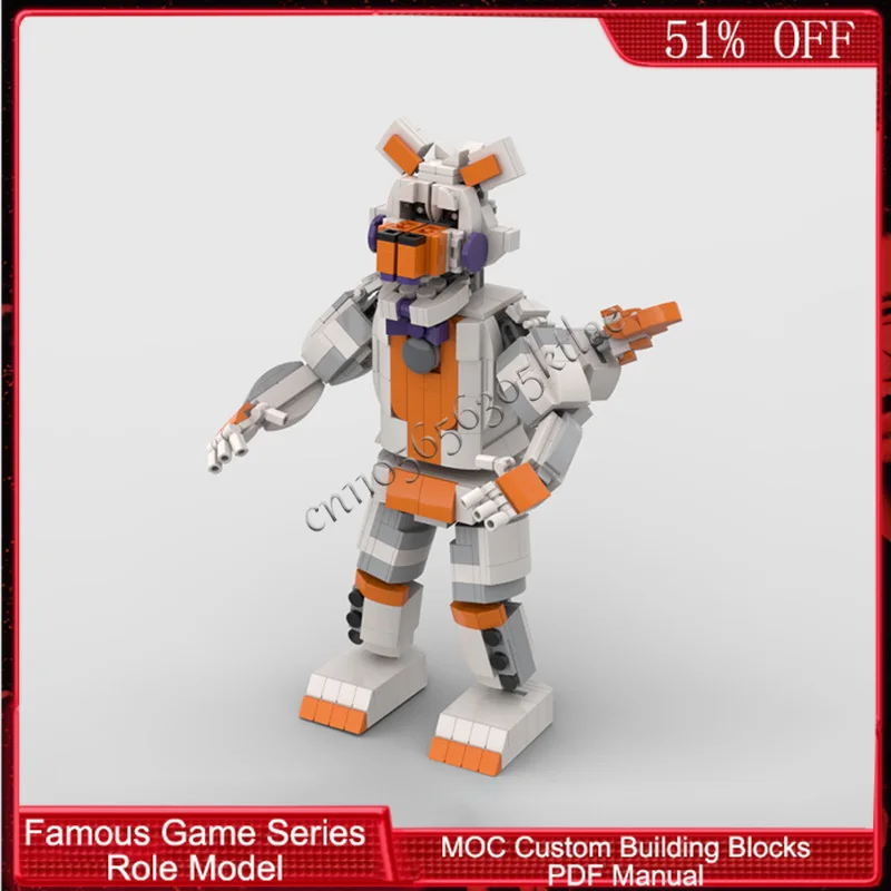 651 PCS Popular Game Character Series Glitch Fox Golem MOC Customize Modular Building Block Technology DIY Boy Assembly Toy Gift