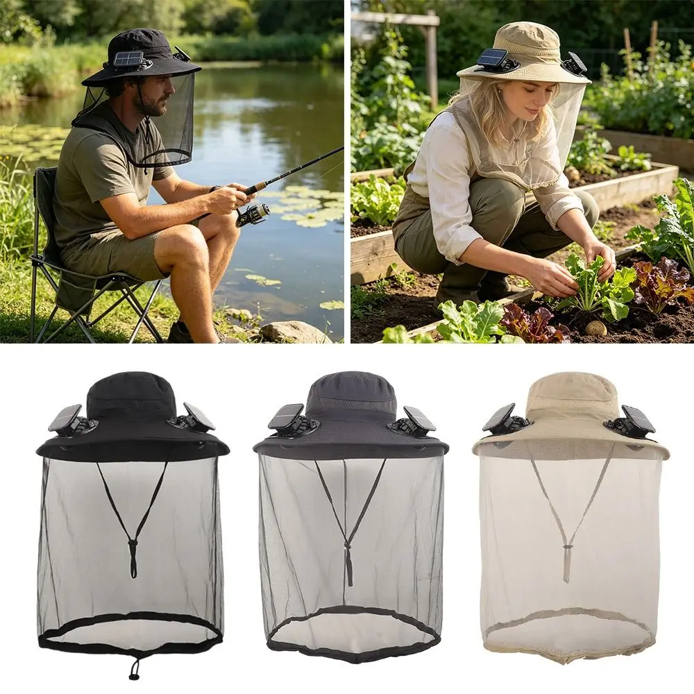 New Solar Powered Solar Fan Hat Dual Fans Cooling Fan Hat UPF 50 Cooling Fans Wide Brim Solar Hat Beach