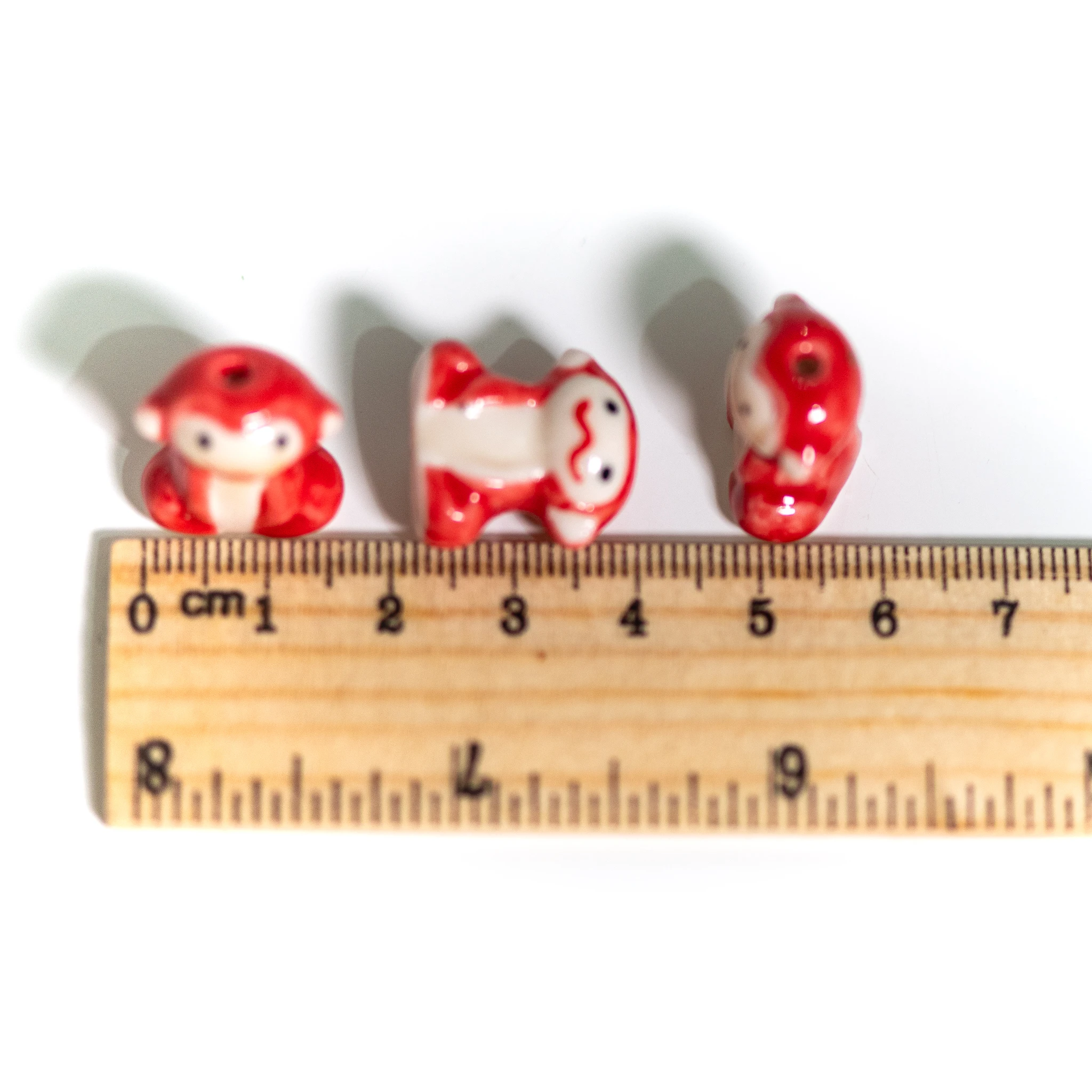 Handmade Ceramic Monkey Beads 15-18mm, 2.5-3mm Hole, Hand-Painted Cartoon Beads for DIY Jewelry Making, High-Temperature Fired,