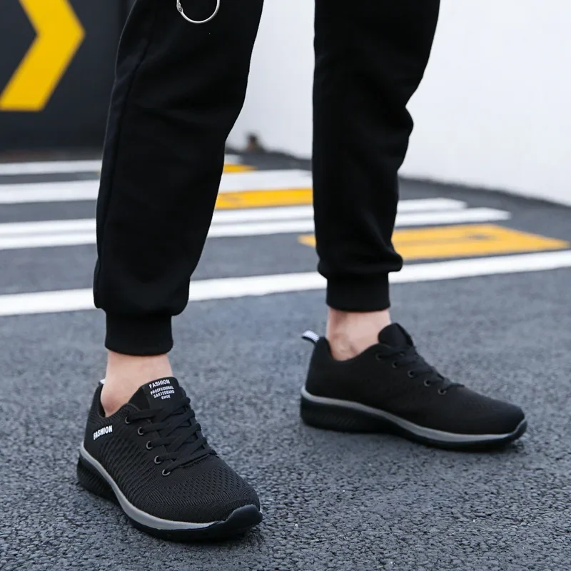 Men Sneakers Breathable Knit Men\'s Shoes Lightweight Men Running Shoes Non Slip Men Casual Shoe Tennis Shoes Unisex Size 35-50