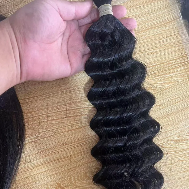 12A 16-28 ''4/27 Onda Profonda Capelli Umani All'ingrosso Per Intrecciare Le Estensioni Dei Capelli Senza Trama Bundles Boho Brasiliano Vergine di Remy capelli 50 g/pz