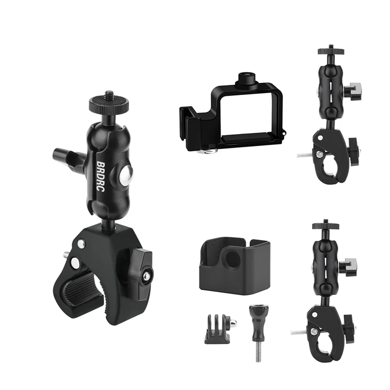 BRDRC دعامة معدنية دراجة دراجة هوائية جبلية حامل عمل الرياضة كاميرا كليب محول ل Osmo جيب 3 ، مع إطار نقل دائم