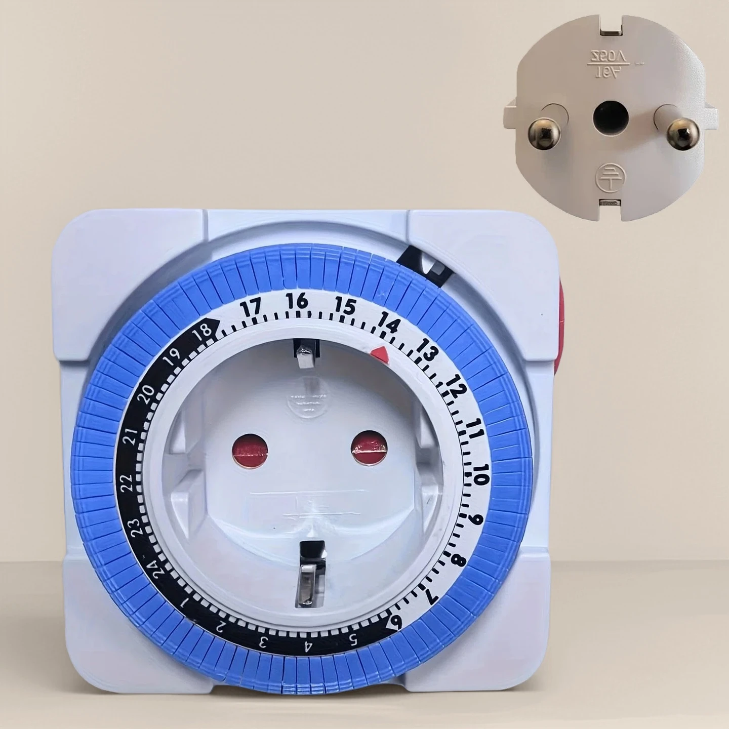 German-style Standard Timer Socket, 24-Hour Cycle, Electrical Socket Timer, Plug-in Timer, Suitable for Indoor Lighting, Lamps,