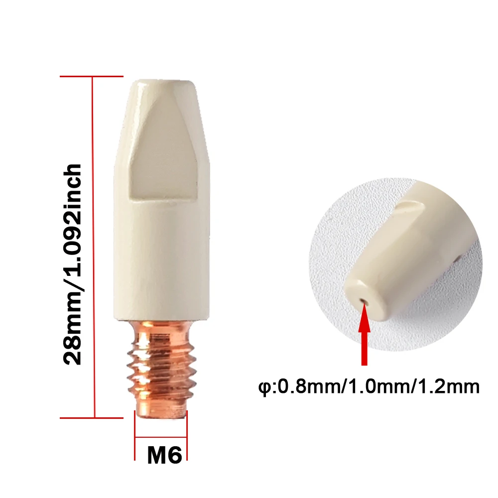 MB-24KD Neue Beschichtungsschutzdüse 0,8/1,0/1,2 mm Kontaktspitzen Gasdüsenhalter von 24KD MIG MAG Schweißbrenner – Detail 5