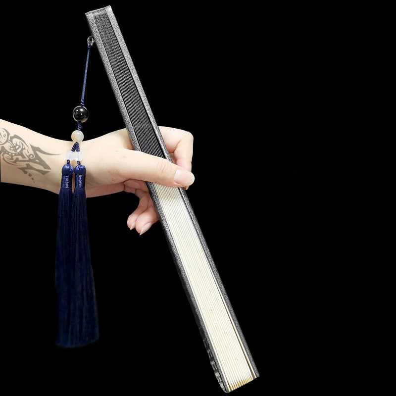 Silk Cloth Fan Surface Tungsten Steel Alloy Self-defense Kung Fu Fan Metal Kung Fu Folding Fan