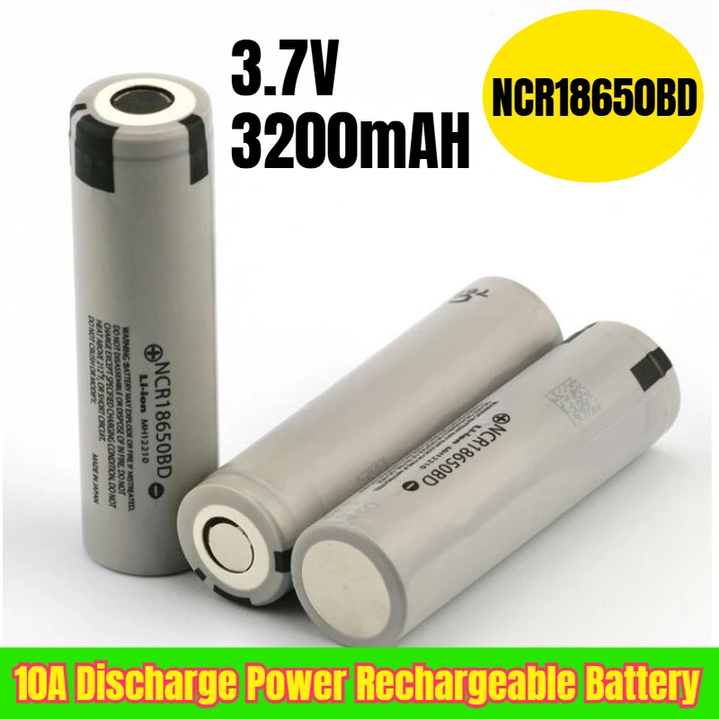 

NCR18650BD 3200mAh 3.7V 10A Discharge Power Rechargeable Battery