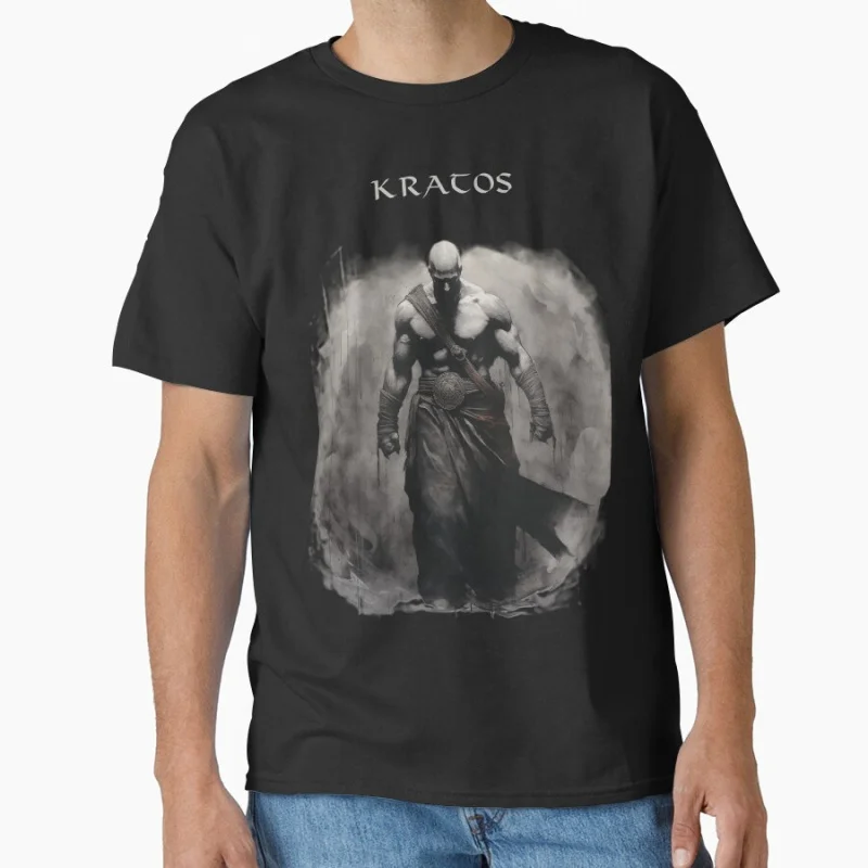 

80s video game series God of war Kratos The warrior of gods Norse mythology Sparta T-shirt for men large size Tops s-6xl