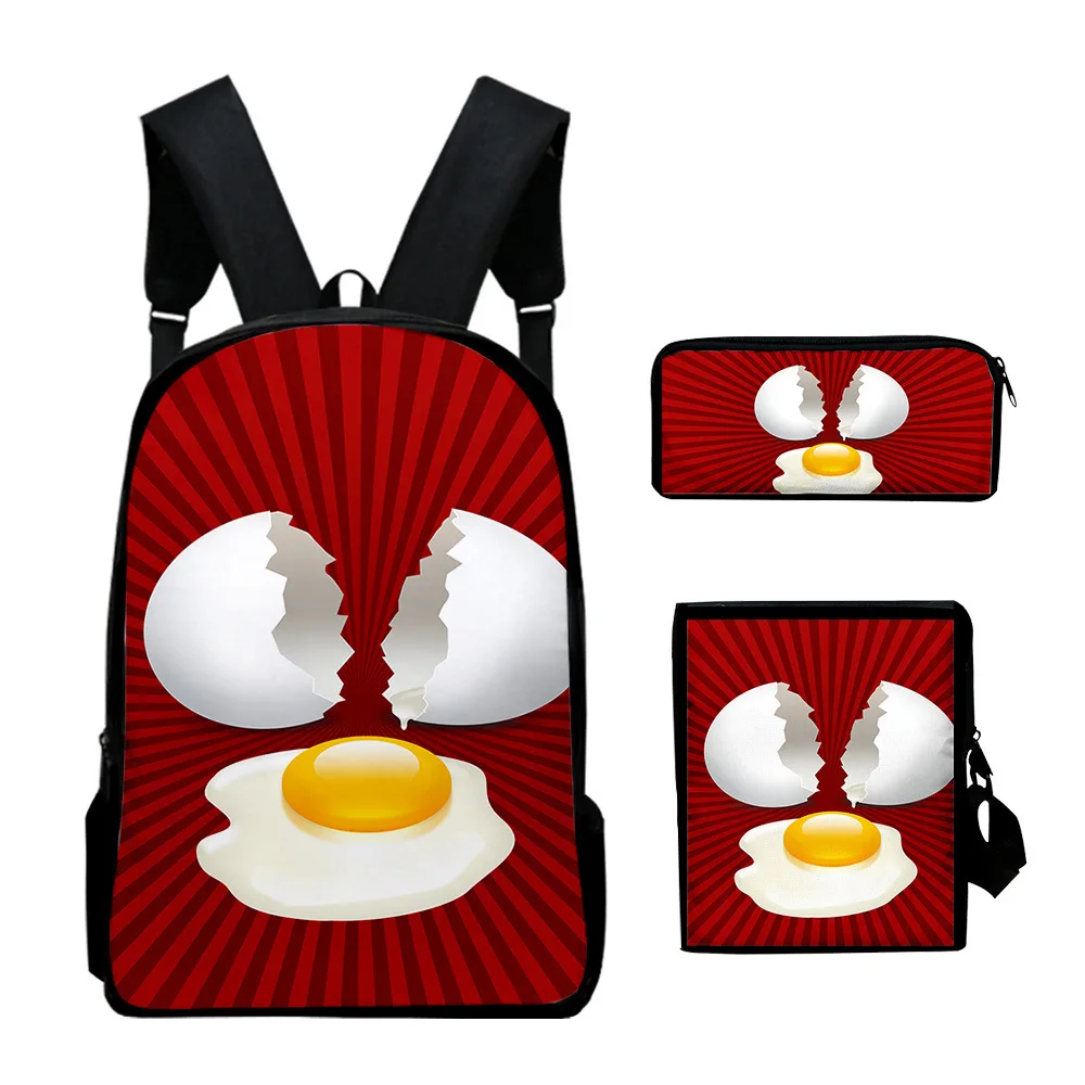 Harajuku Youthful Peculiar HowToBasic 3D Print 3pcs/Set Student Travel bags Laptop Daypack Backpack Shoulder Bag Pencil Case