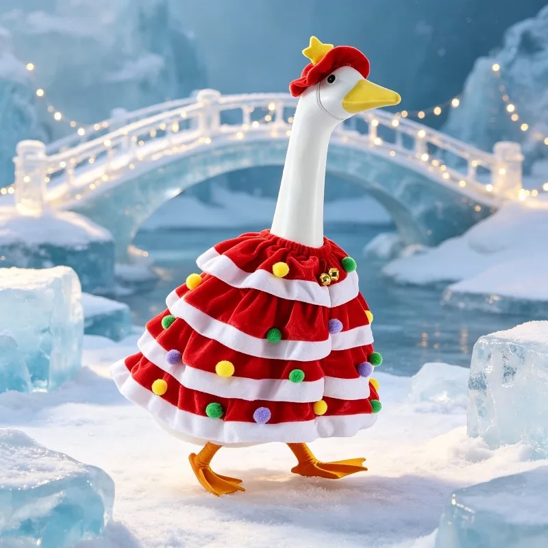 Spot Christmas tree porch goose clothes cross-border Christmas pet clothes hat shawl holiday dress manufacturer