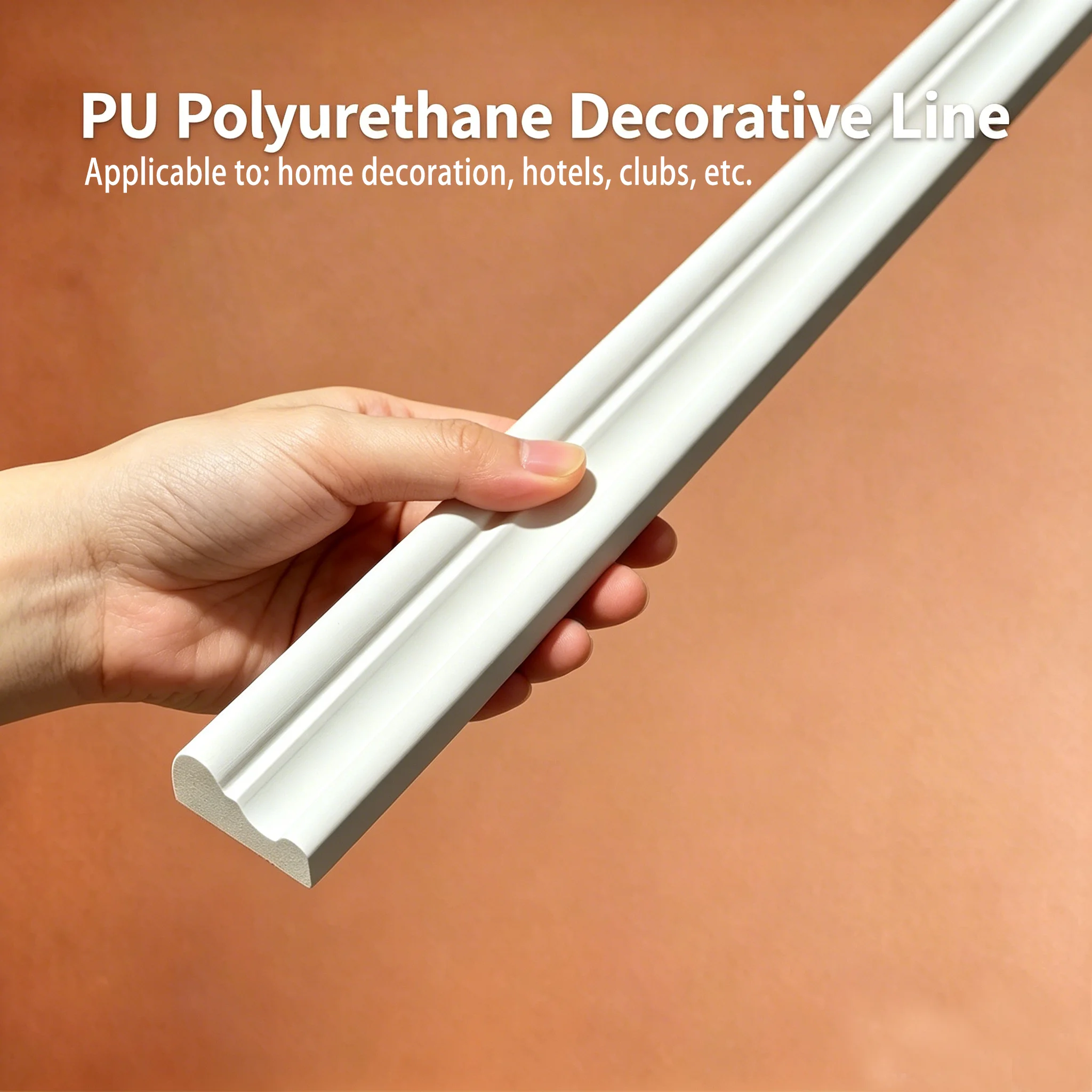 16 Pieces Lightweight PU Decorative Moulding Imitation Gypsum Wall Trim Molding Home Background Wall Decoration Strip for Orname