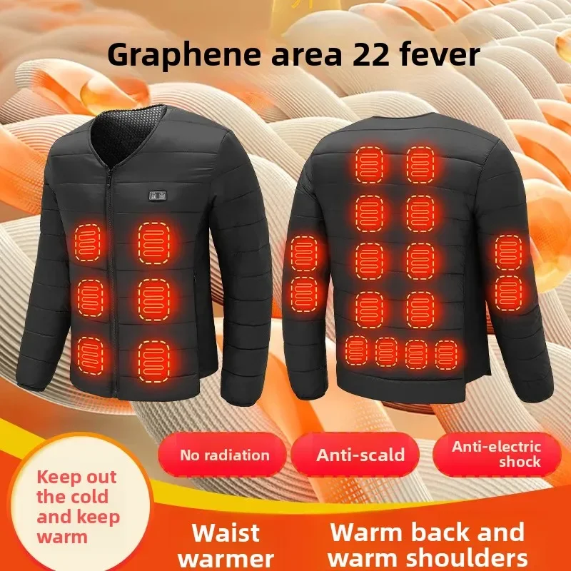 

Smart Heating Jacket for Men 22 Zone Electric Heated Vest Winter Coat for Outdoor Sports Self Heating Vest Sportswear Unisex Top