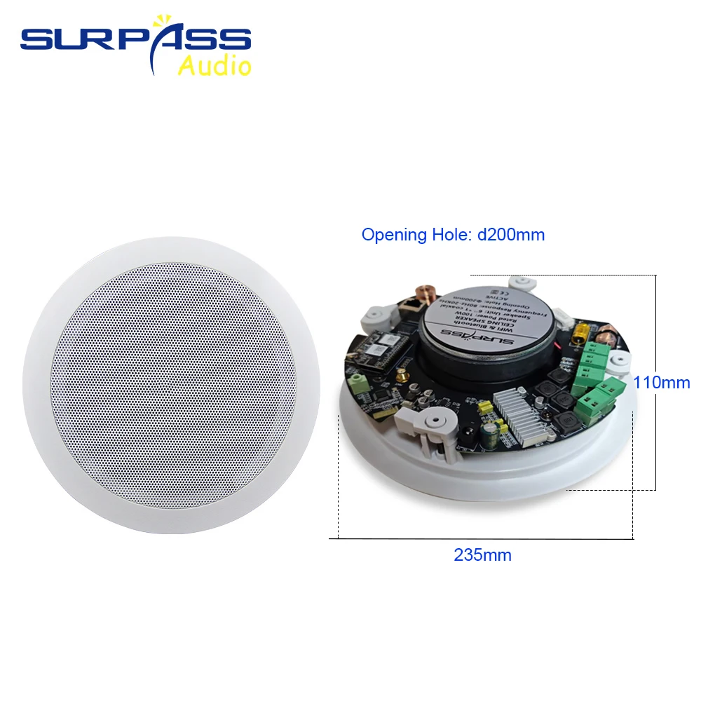 WIFI مكبر صوت نشط وسلبي للسقف مضخم صوت سلكي محوري متوافق مع بلوتوث في زوج فندق منزلي يستخدم التحكم في التطبيق #6