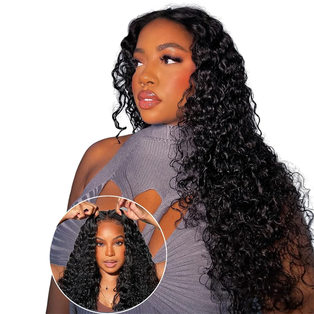 Glueless Wigs Human Hair Ready To Go 200% Deep Wave 5x5 4x6 Lace Closure Wigs Brazilian Remy Pre Cut Water For Women MYLOCKME