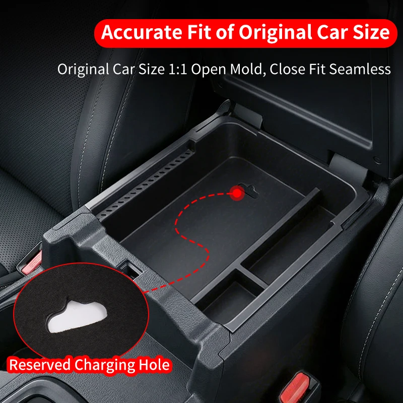 Picture 6: For 2026 Toyota Hilux SR5 Layered Center Console Armrest Storage Box Large Capacity Sorting Organizer Car Interior Accessories