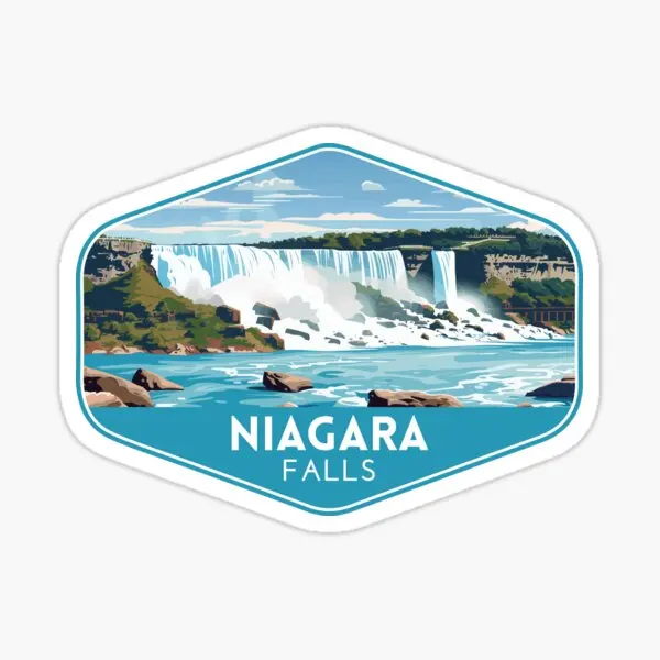 

Niagara Falls Travel Art 5PCS Stickers for Cute Laptop Anime Wall Print Decor Living Room Water Bottles Room Stickers Window