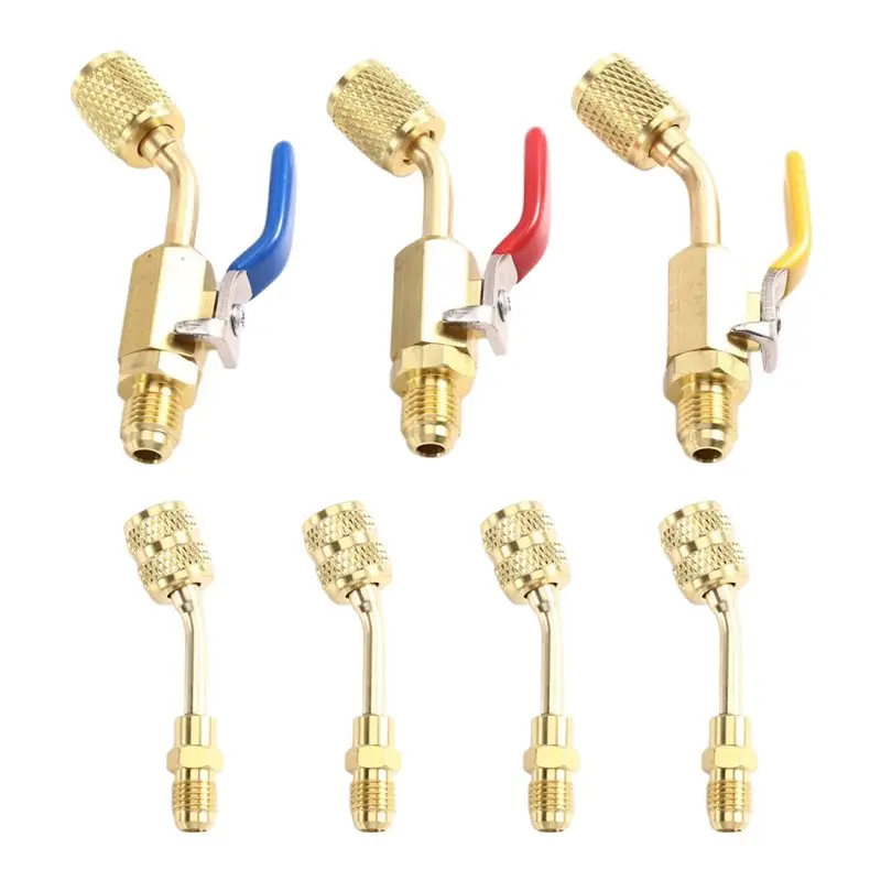 [B25B!】 Compact Ball Valve For R410A R134A R12 R22 For Air Conditioning Refrigerant 5/16 Inch Female To 1/4 Inch Male HVAC Adapt