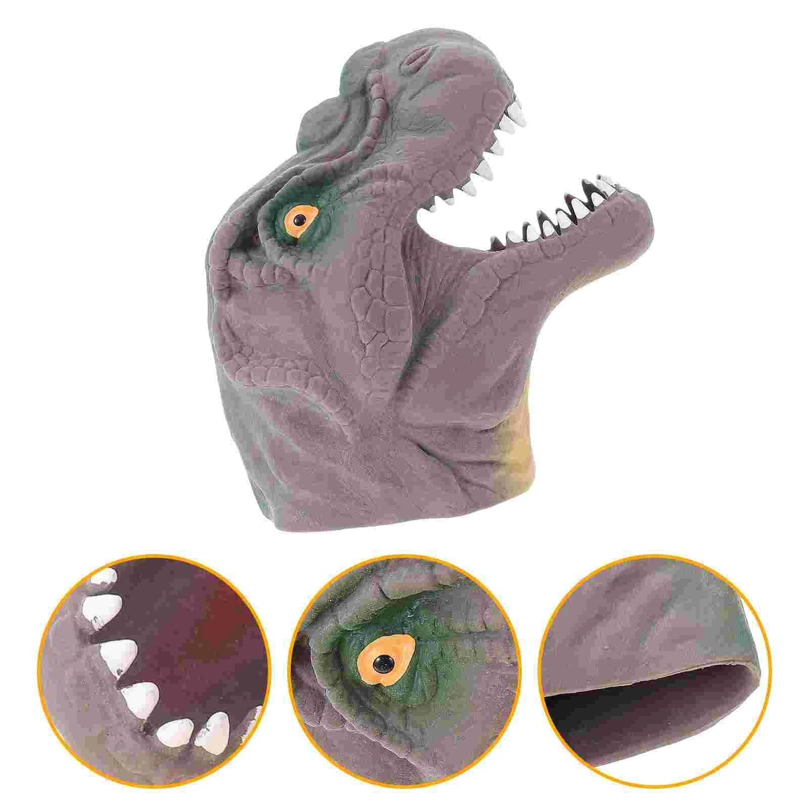 

2 Pcs Dinosaur Hand Puppet Kid Finger Toy Animals Dolls Mini Puppets Interactive Soft Rubber Child