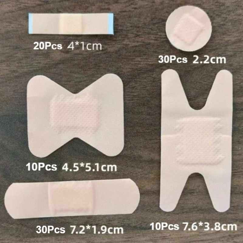 

100Pcs/Set PE Band Aid for First Aid Plasters Skin Wound Dressing Patch Tape Round Strip H Butterfly Shape Adhesive Bandages