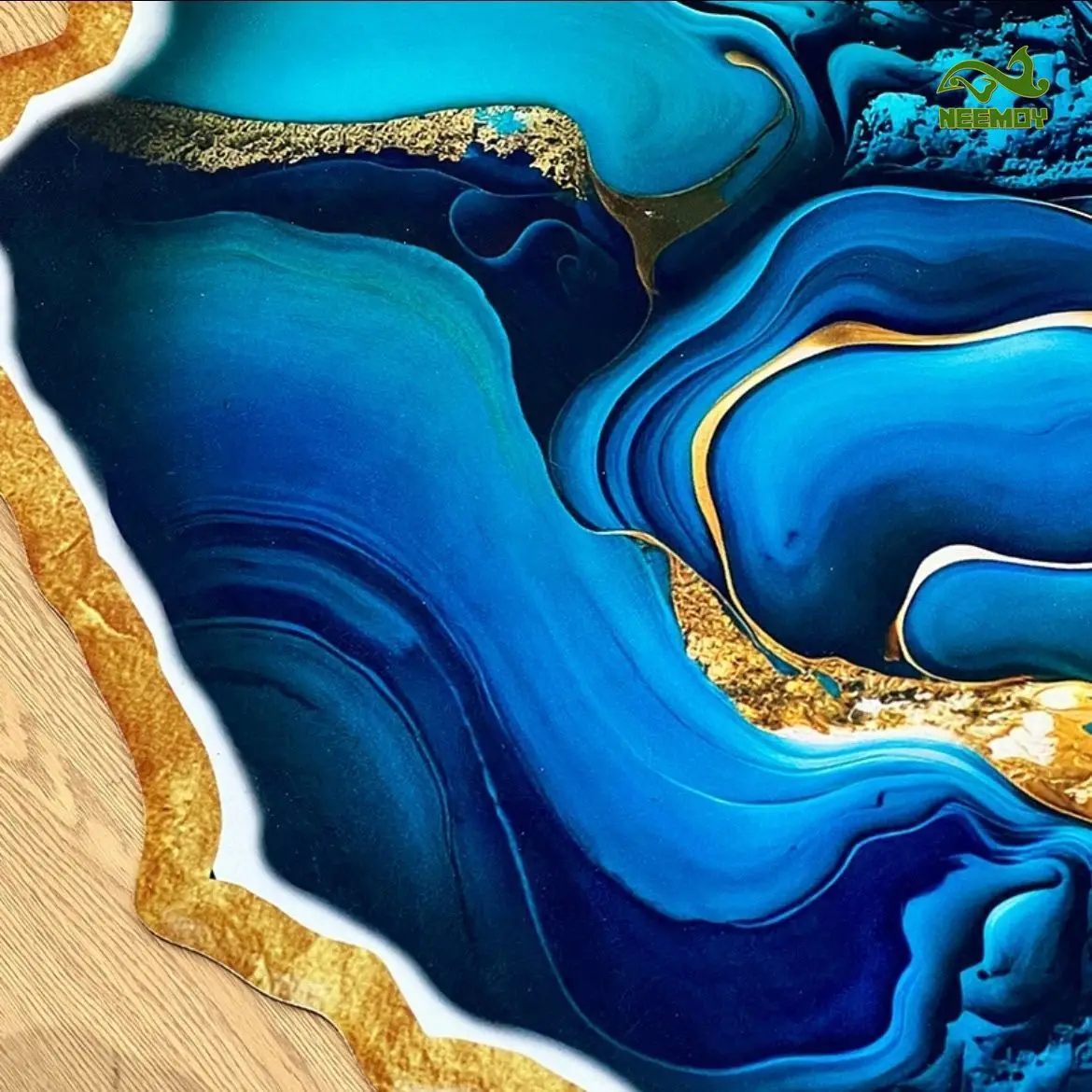 3D Luxury Blue Flowing Sand Texture Floor Mat Three-dimensional Absorbent Pad Diatomaceous Earth Bathroom Drainage Anti Slip Pad