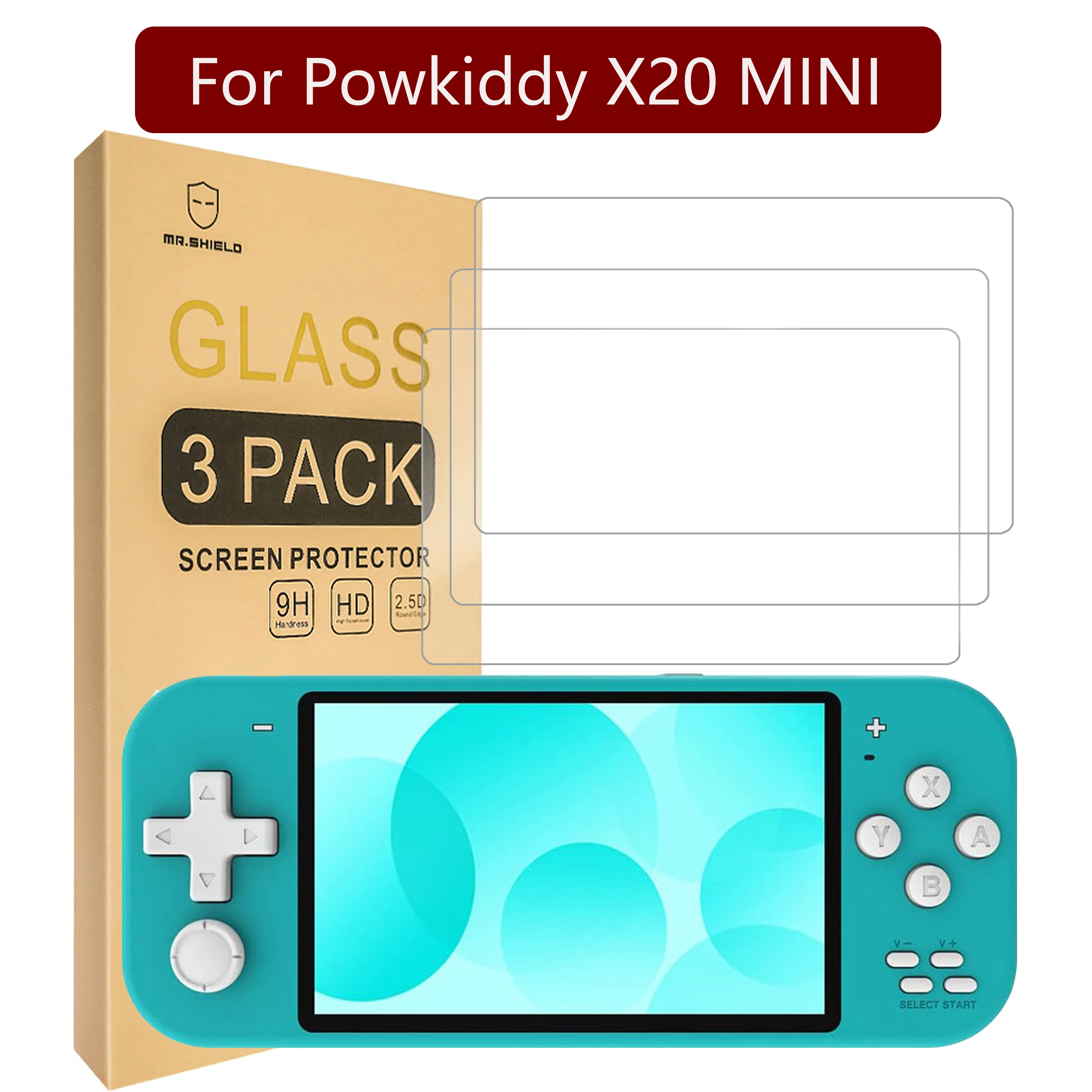 

Mr.Shield Screen Protector Compatible with Powkiddy X20 MINI [Tempered Glass] [3-PACK] [Japan Glass with 9H Hardness]