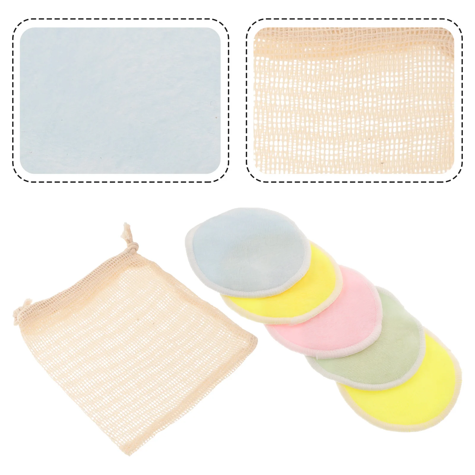 5 قطع من وسادات مكياج آمنة للتفريغ وقابلة لإعادة الاستخدام، مادة ناعمة للاستخدام على المدى الطويل، سهلة التنظيف والتخزين #1