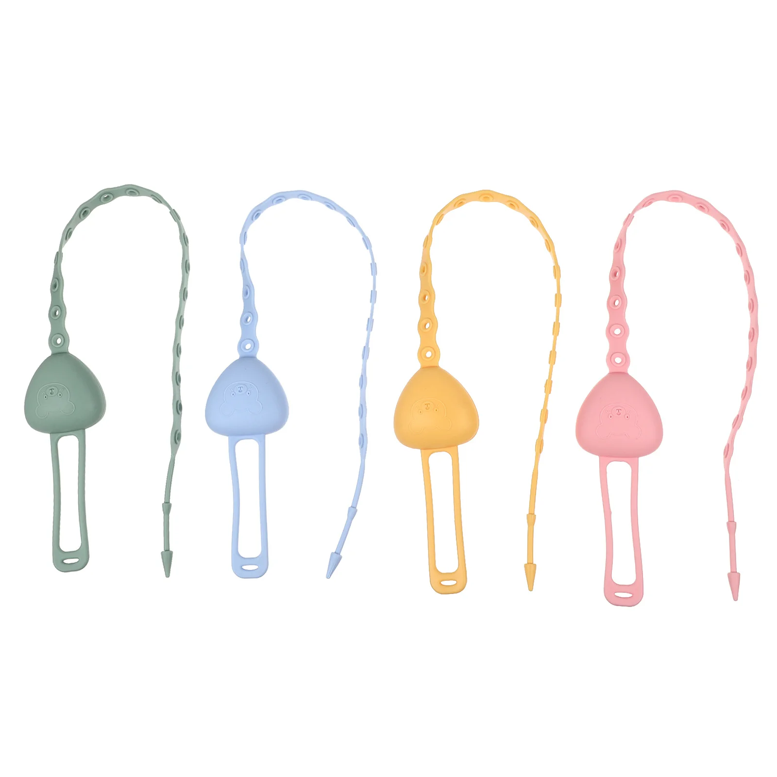 

4 шт., анти-потерянные цепочки для соски, силиконовые зажимы для соски для детской коляски, подвесная веревка, пищевые защитные ремни, ремни для прорезывания зубов