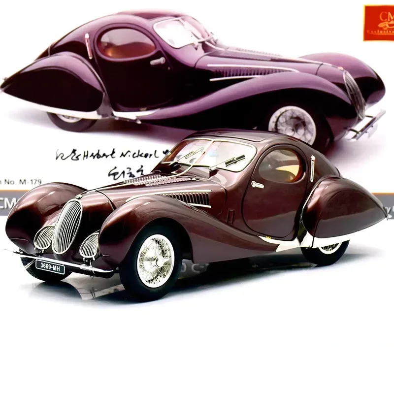 CMC 1:18 Talbot Lago Coupe T150 C-SS Burgundy Simulation Limited Edition All Open Alloy Metal Static Car Model Toy Gift