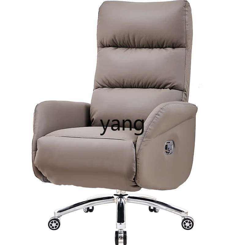 

Yjq Electric Boss Office Chair High-Grade Genuine Leather Computer Chair Reclining Massage Home Comfortable Long Sitting