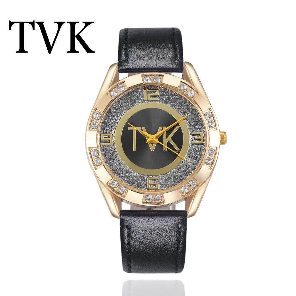 New Women Luxury Wacthes New Crystal Gold Casual Quartz Watch For Women Leather Strap Relogios Feminino Ladies Wrist Watch Hot