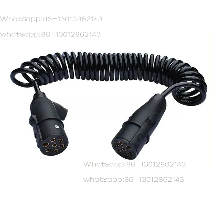 

7-жильный спиральный кабель для подключения полуприцепов, кабель для грузовых прицепов, электрические разъемы для аварийного отключения прицепов с электрической катушкой питания