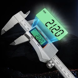 Stainless Steel Backlight Digital Caliper with Light Professional Pachymeter Mechanical Workshop Tools