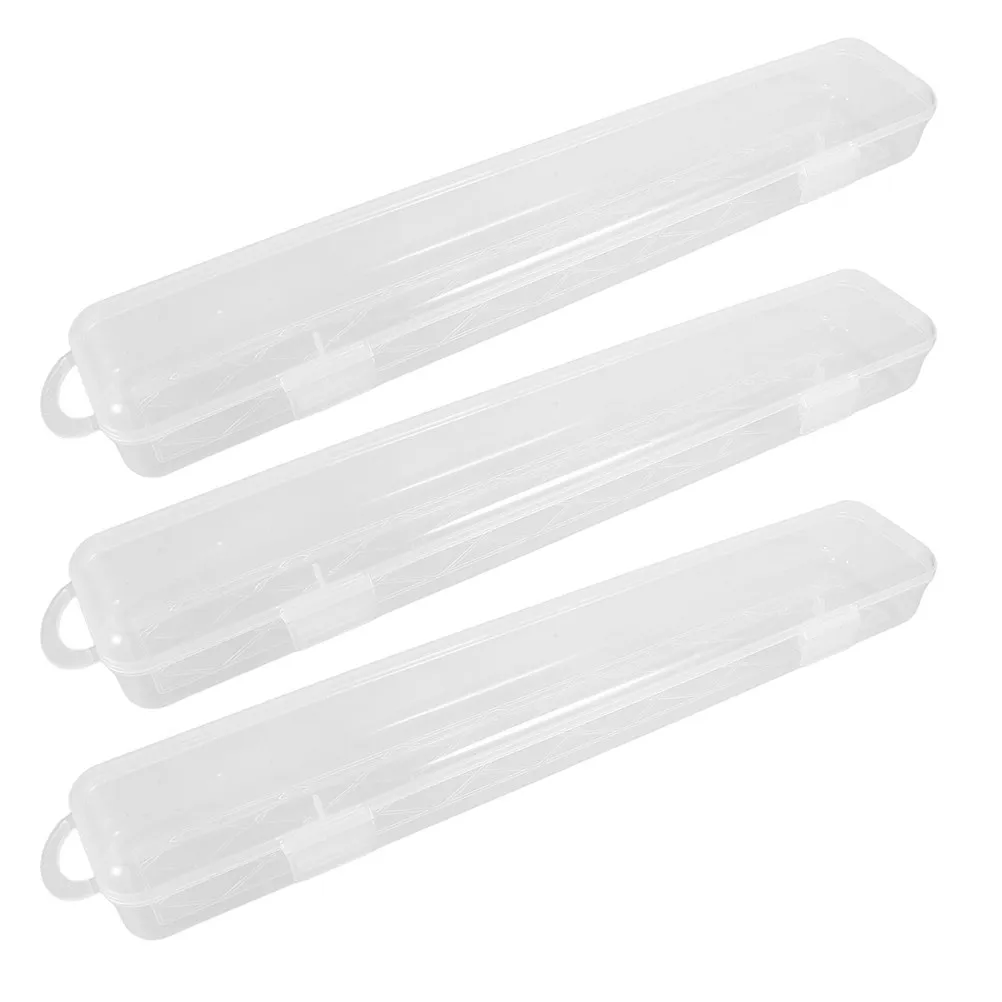 3Pcs Transparent Paint Brush Case for Watercolor Brushes Art Supplies Organizer Portable Compact Sturdy Waterproof Travel