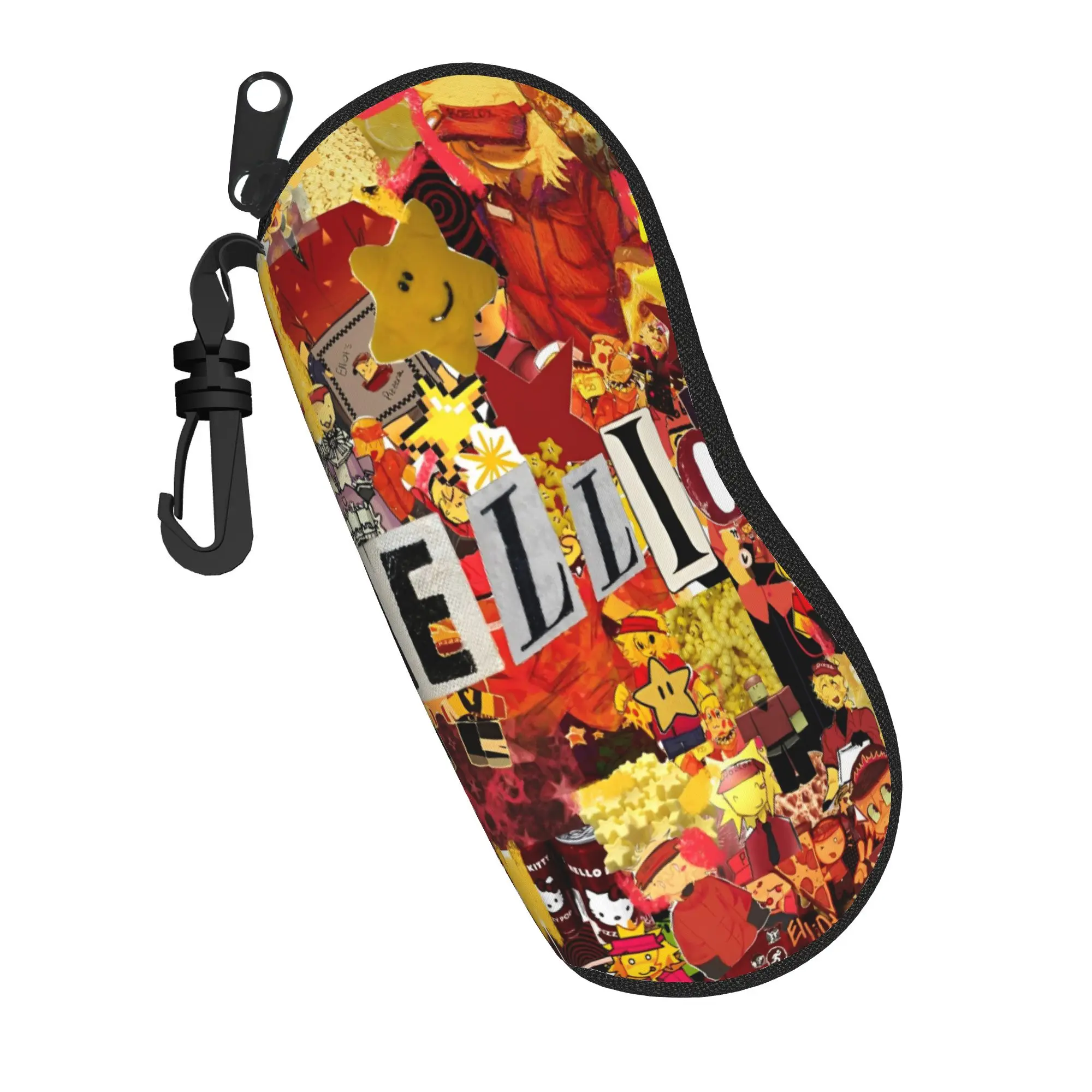 Harajuku Cartoon Glasses Case Pizza Elliot Forsakenes Games Merchandise  Zipper  Reading Storage Box Ins Style Glasses Box