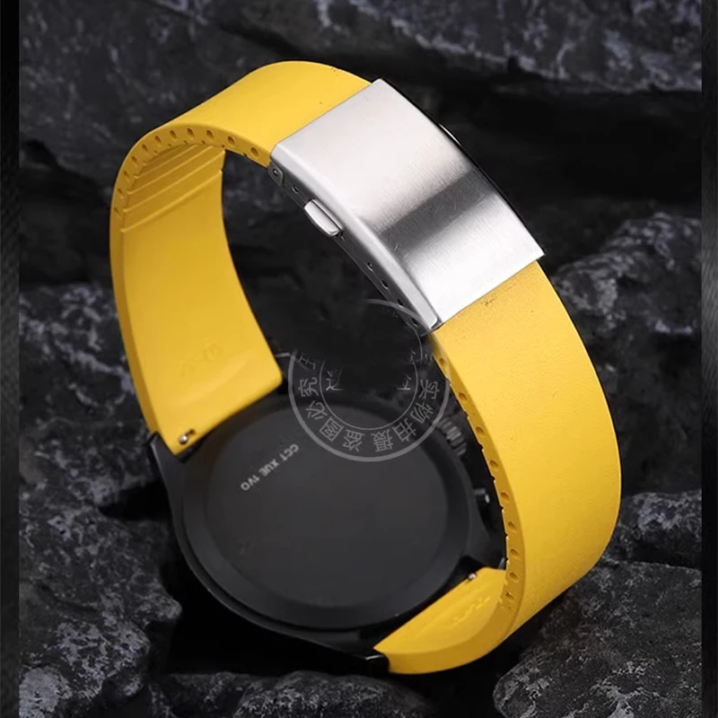 18 مللي متر 20 21 مللي متر جودة عالية FKM فلورولاستومر حزام ل كارتييه لونجين كومكاست رولكس أوميغا فلوروروبر استبدال حزام (استيك) ساعة