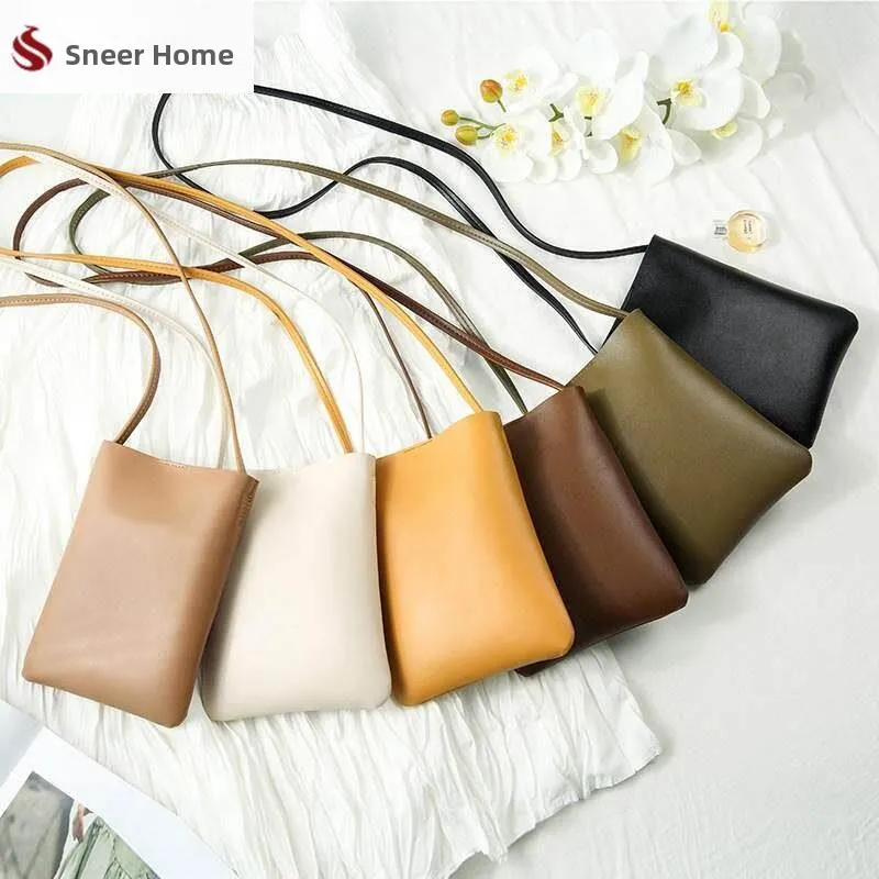 

Fashionable Simple Soft Square Mobile Phone Bag Vertical Women's Crossbody Bucket Shoulder Bag Stylish Compact Pouch for All