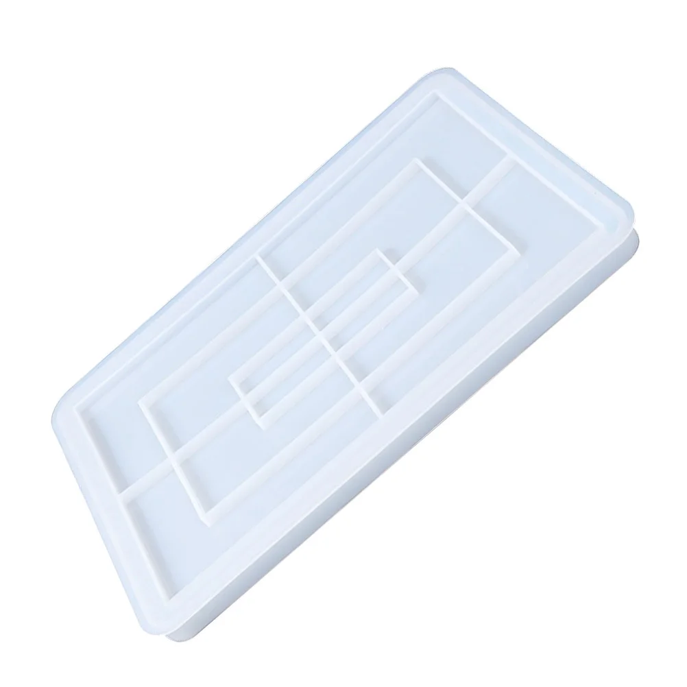 

DIY Crystal Epoxy Mold Silicone Storage Tray Casting Rectangular Plate Craft Mold Non-Stick Easy Release Smooth Surface Round