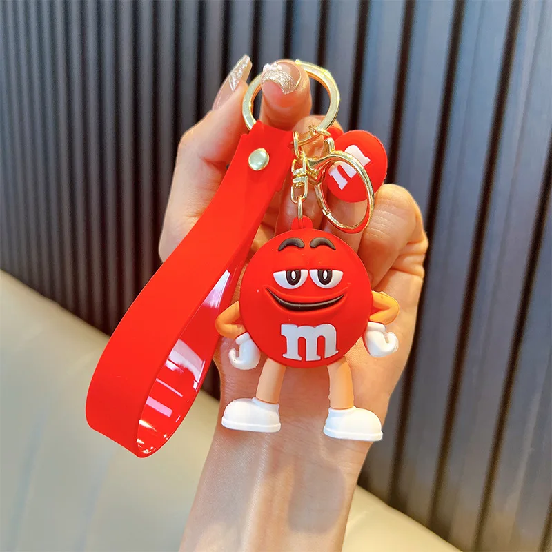 Creative Fashion Chocolate M Bean Keychain Pendant Cartoon Car Key Pendant Luggage Accessories Women\'s Gifts Children\'s Toys