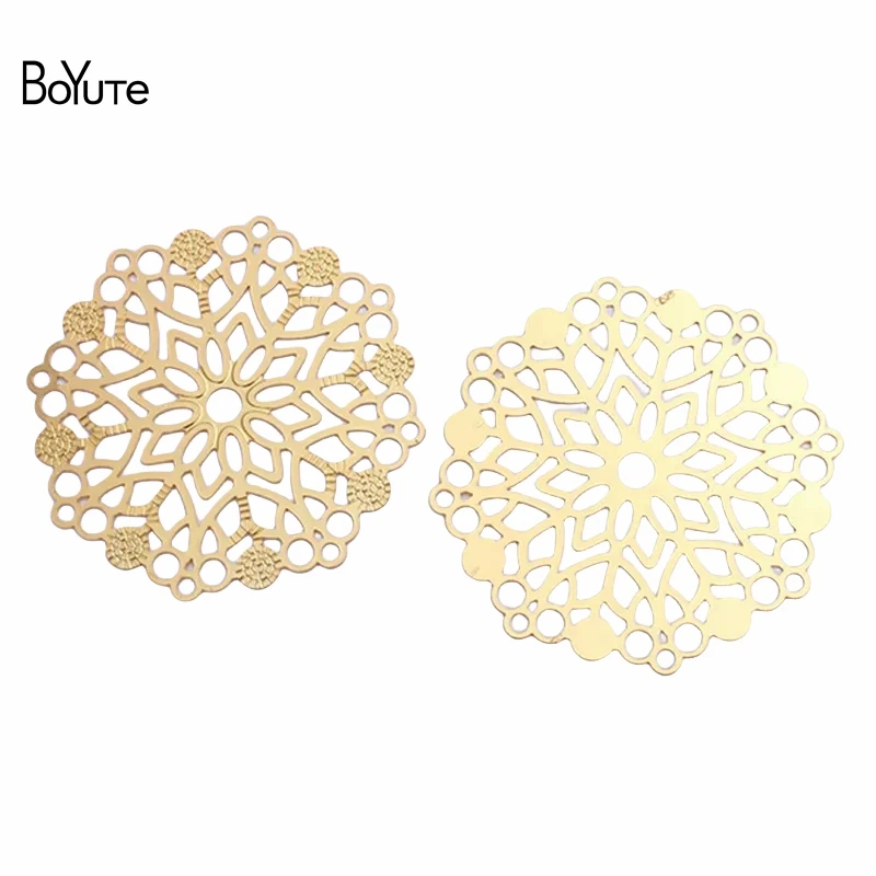 

BoYuTe (10 Pieces/Lot) 48MM Metal Brass Filigree Flower Sheet Diy Hand Made Jewelry Accessories