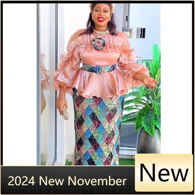 

Customized Plus Size Evening Dresses for Women African Luxury Sequin Gown Elegant Turkey Wedding Party Long Dress Ankara Ladies