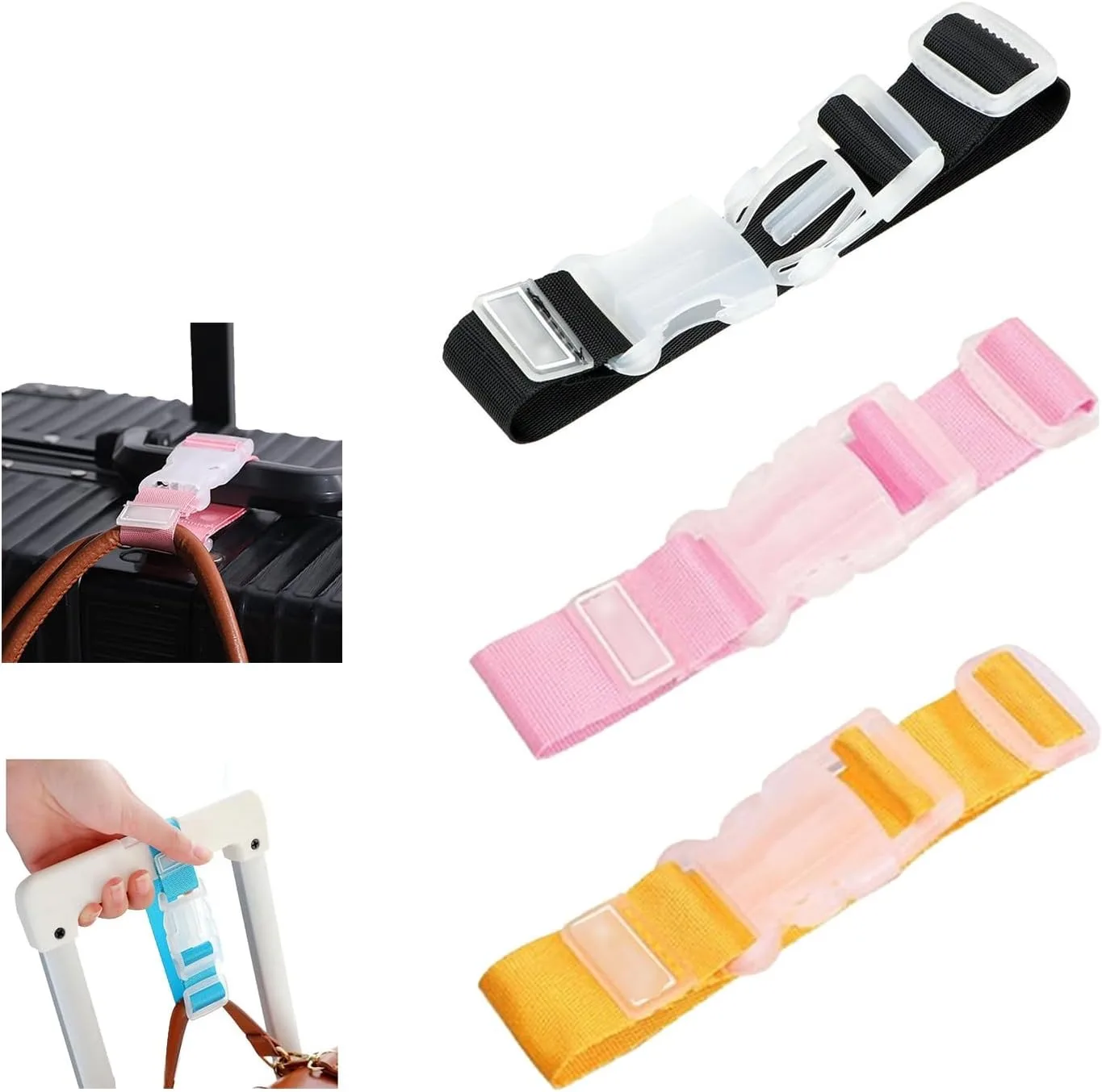 2-Pack Luggage Connector Straps Set Durable Suitcase Tie-downs in Multiple Colors for Identification And Security