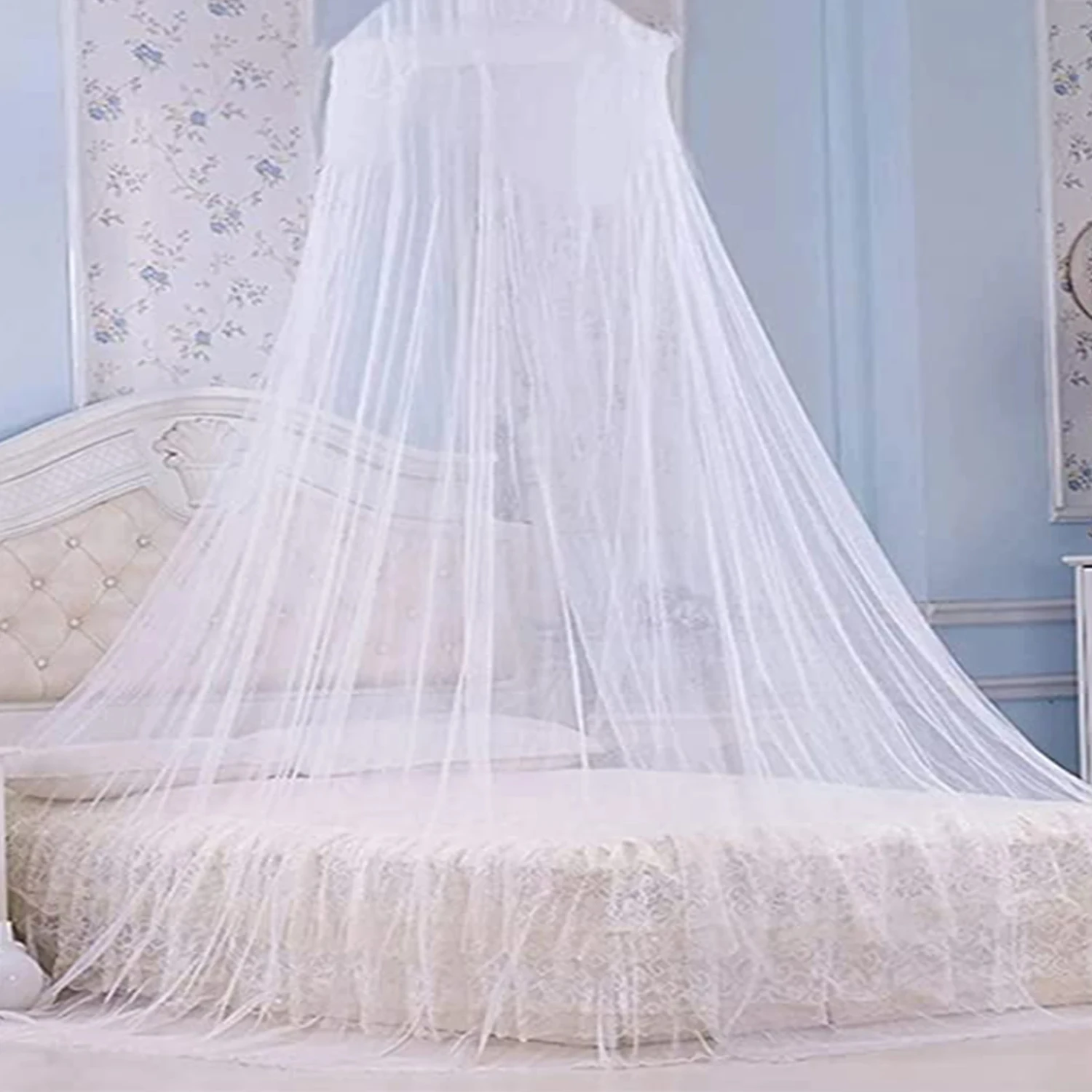 

New Luxurious Ultimate Princess Style Hanging Dome Mosquito Net - Premium High Quality Bed Canopy for Superior Mosquito Protecti