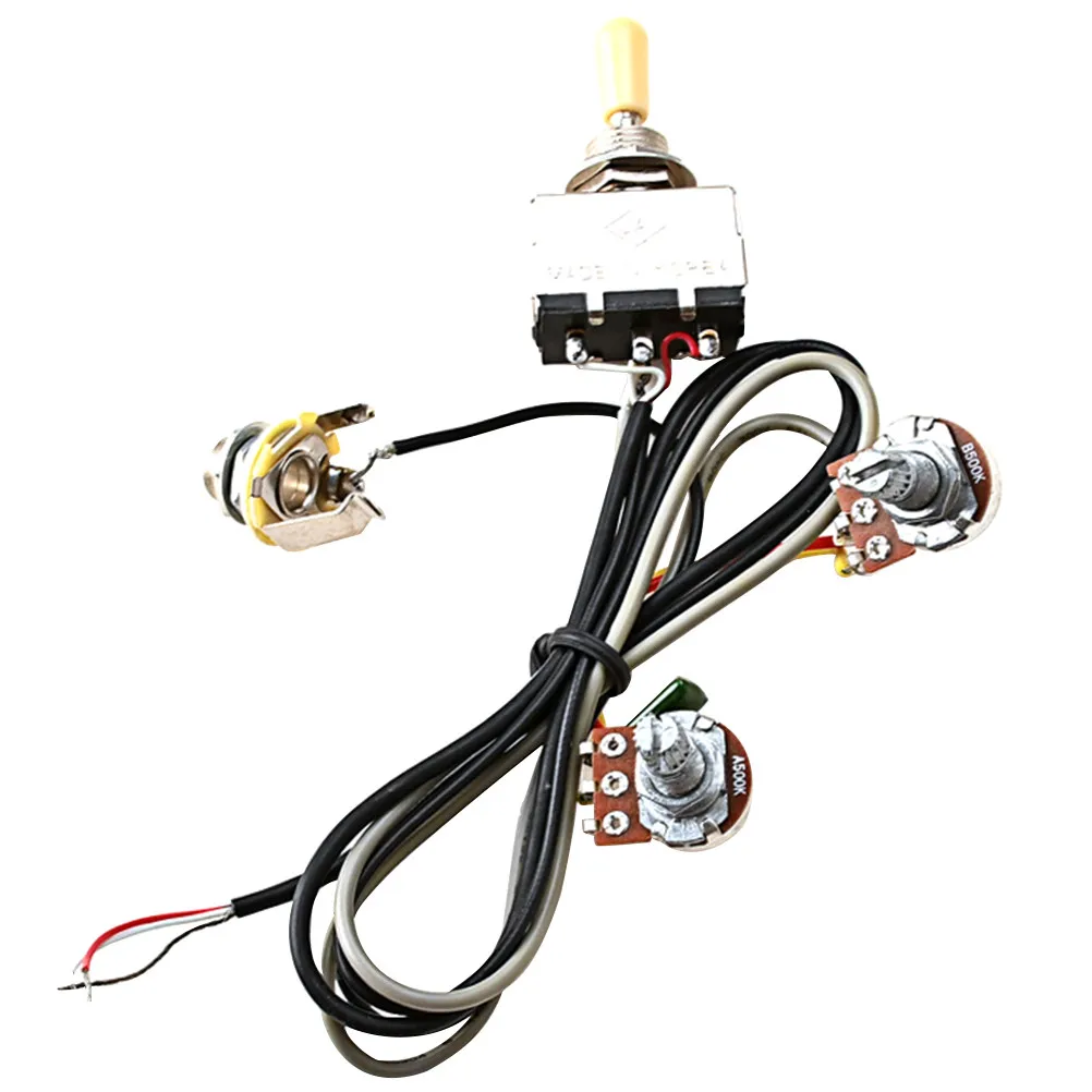 

Комплект проводки для гитары: высококачественный жгут проводов с потенциометрами для электрогитары, предварительно смонтированный, прочный, не подверженный износу.