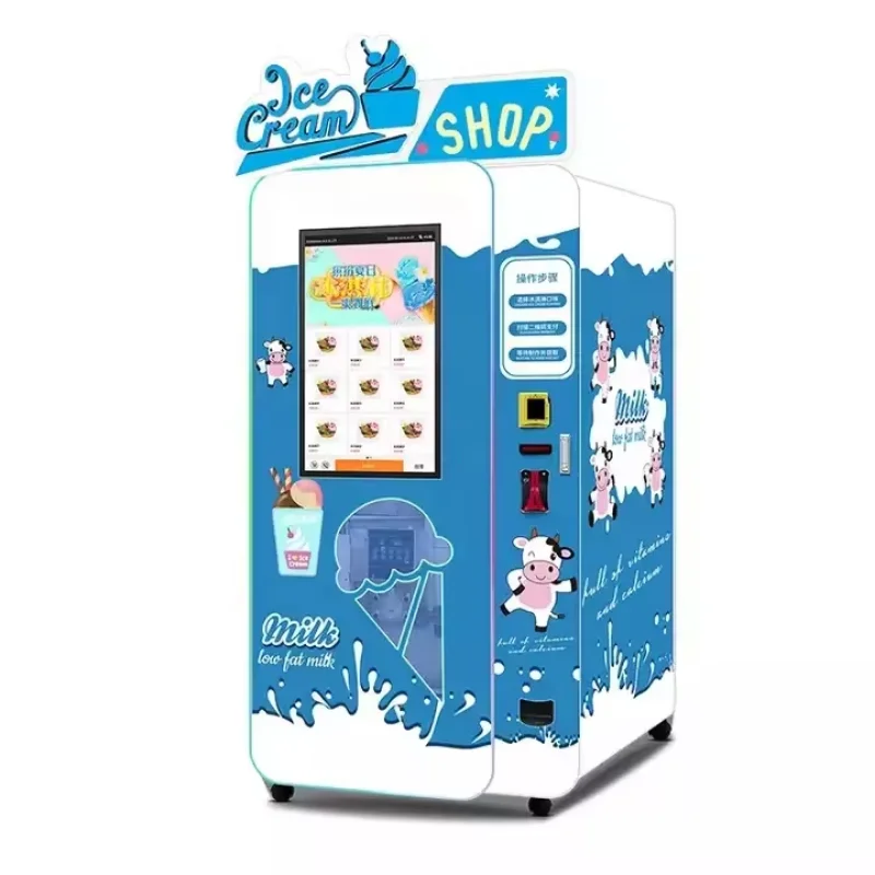 YG Italian Popular Automatic Ice Cream Machines Self Service Frozen Food Soft Ice Cream Cone Vending Machine Price for Sale