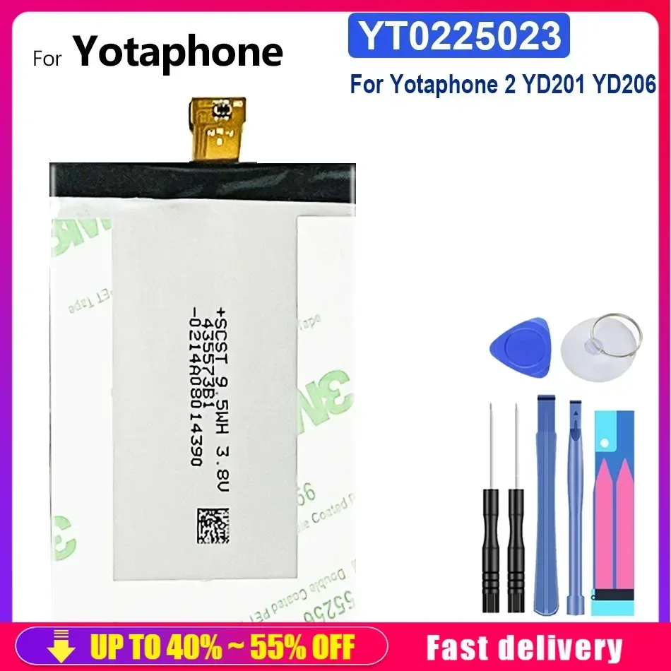 Mobile Phone Batteries YT0225023 2500mAh For Yotaphone 2 Yotaphone2 YD201 YD206 Cellphones Portable Battery